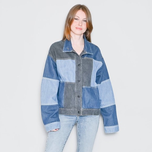 Ag Adriano Goldschmied Jackets & Blazers - AG Adriano Goldschmied Kaya Patchwork Denim Jacket M